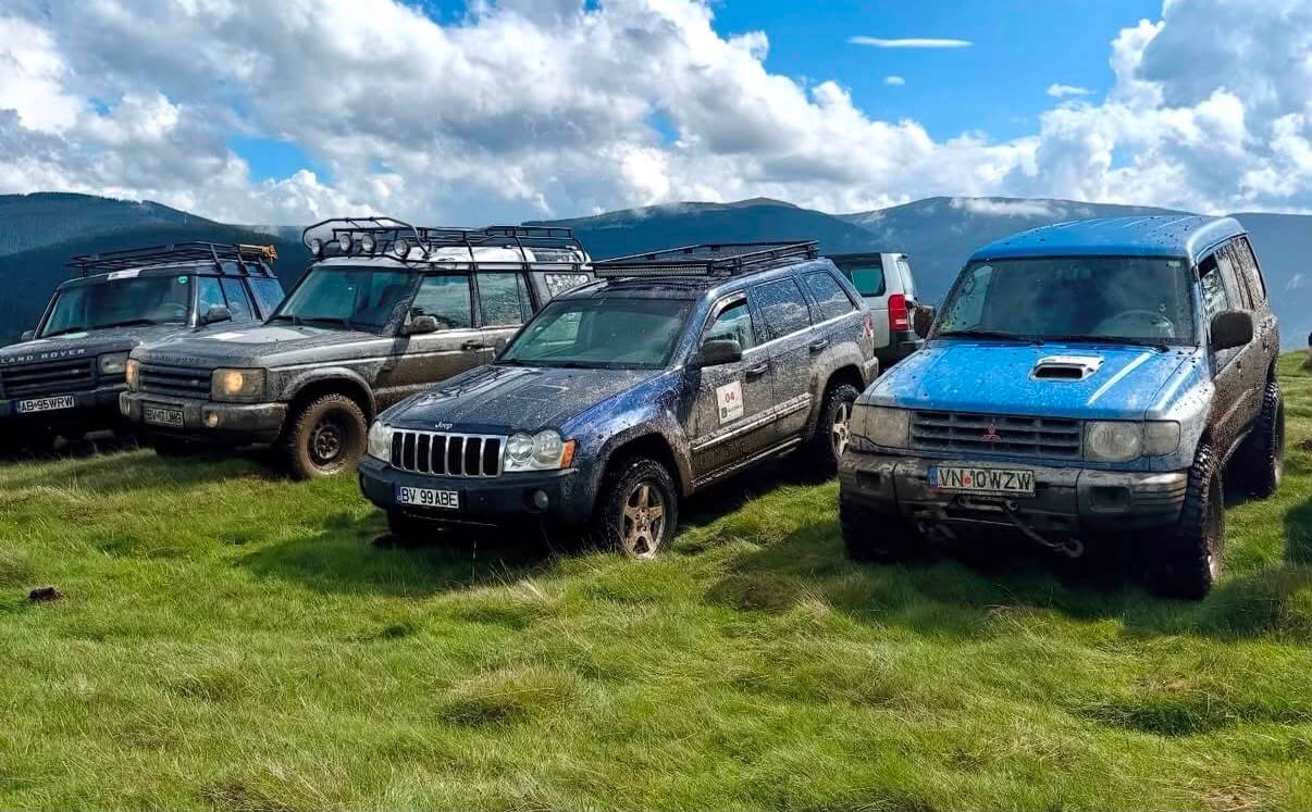 Scenic mountain valley in Transylvania during jeep tour